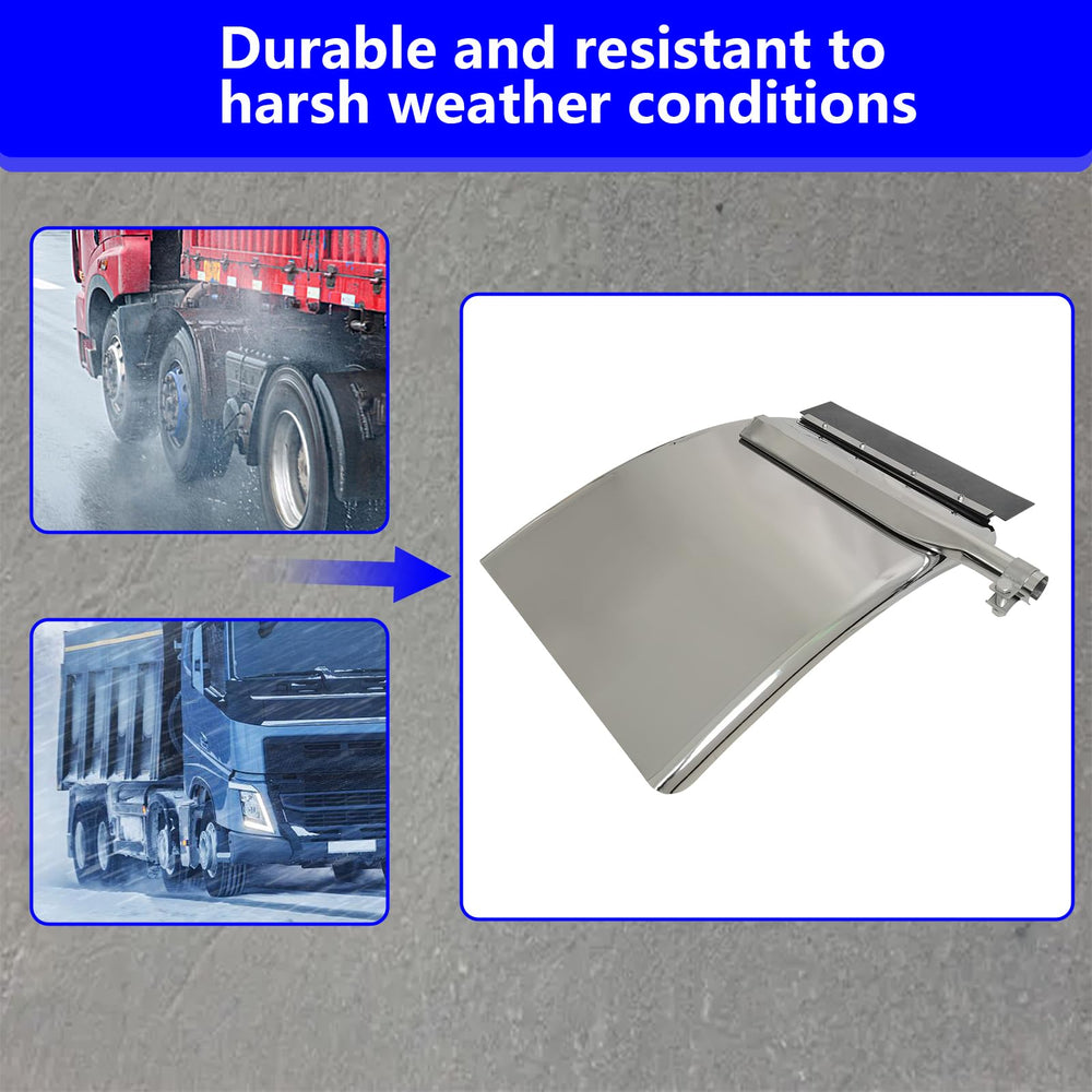 GaeaAuto fender mounted on semi truck demonstrating spray and debris protection