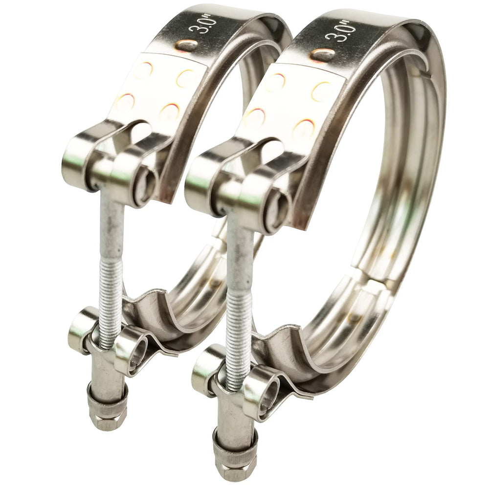 GaeaAuto front view of 3 inch V-band clamp showing ready-to-install fit