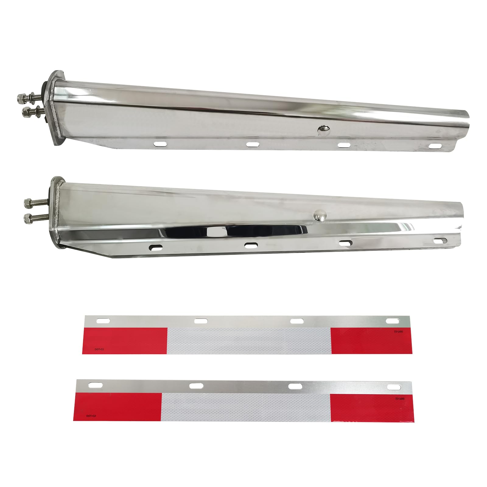GaeaAuto hanger front view showing straight stainless profile and mounting benefit