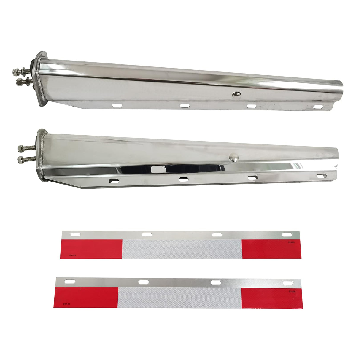 GaeaAuto hanger front view showing straight stainless profile and mounting benefit