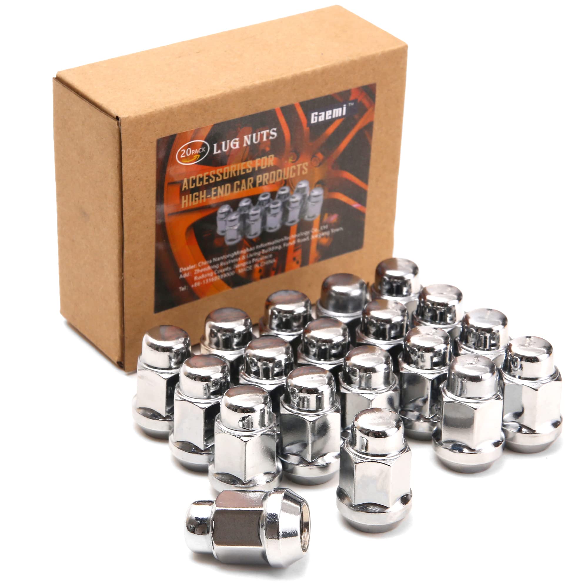 Gaemi lug nuts installed on a polished wheel demonstrating improved appearance and durability