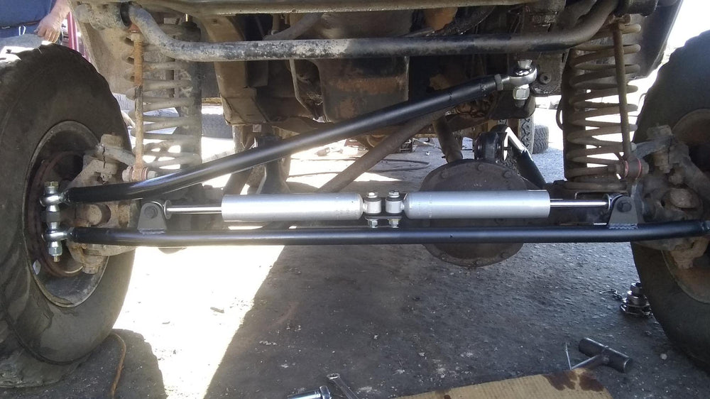GaiRen workbench installation shot with tools, showing easy adjustment and real-world use