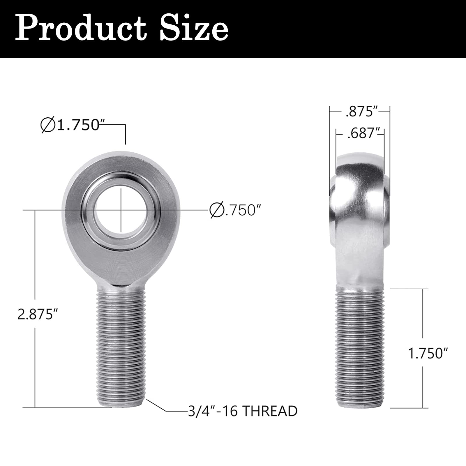 GaiRen threaded shaft and zinc jam nut spacers detail, illustrating secure adjustable locking