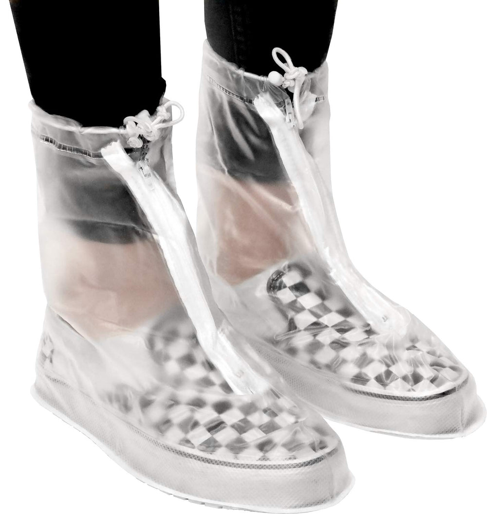 Galashield overshoes in use during commute keeping shoes dry