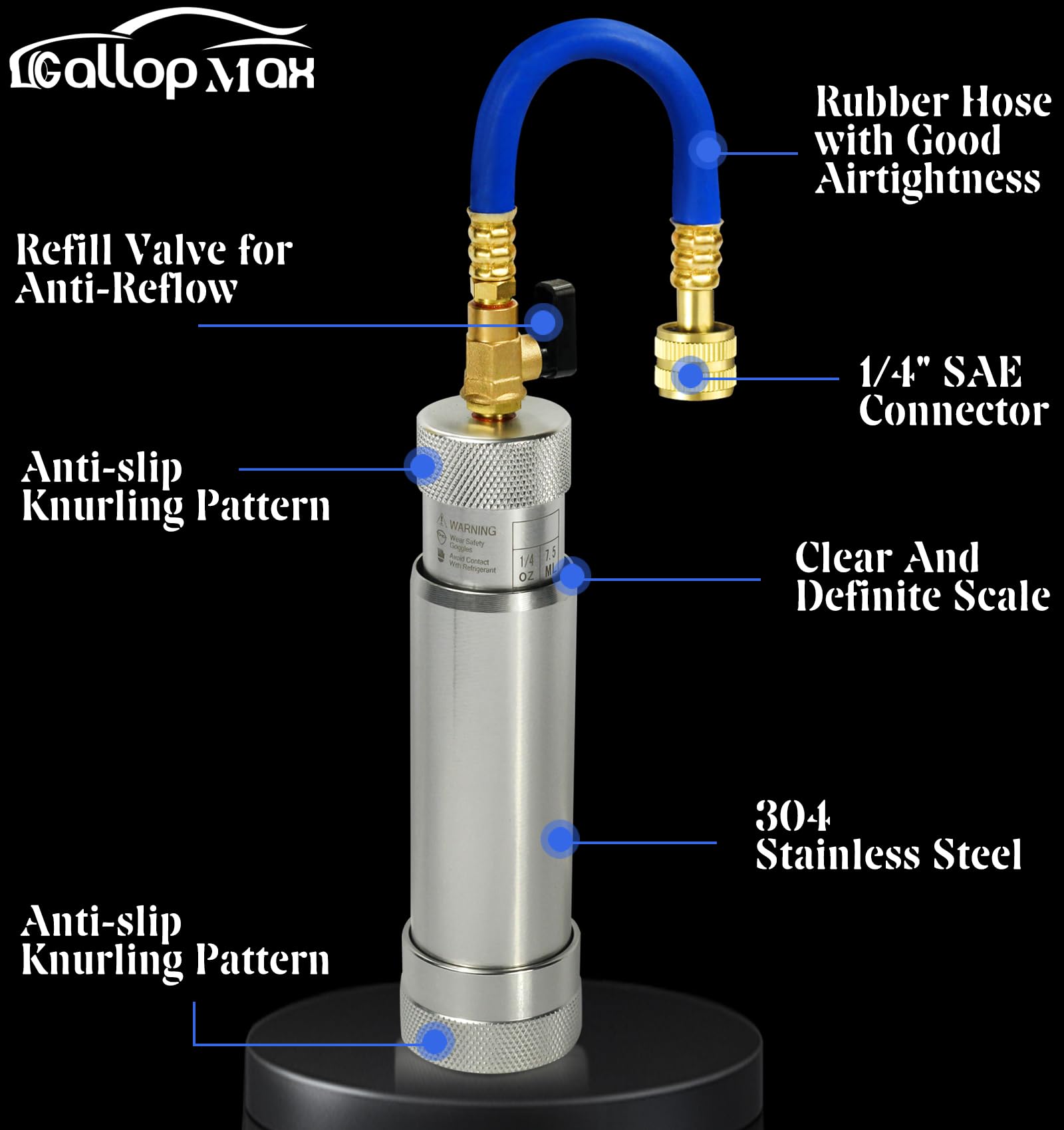 GallopMax injector attached to car low-side port for quick service