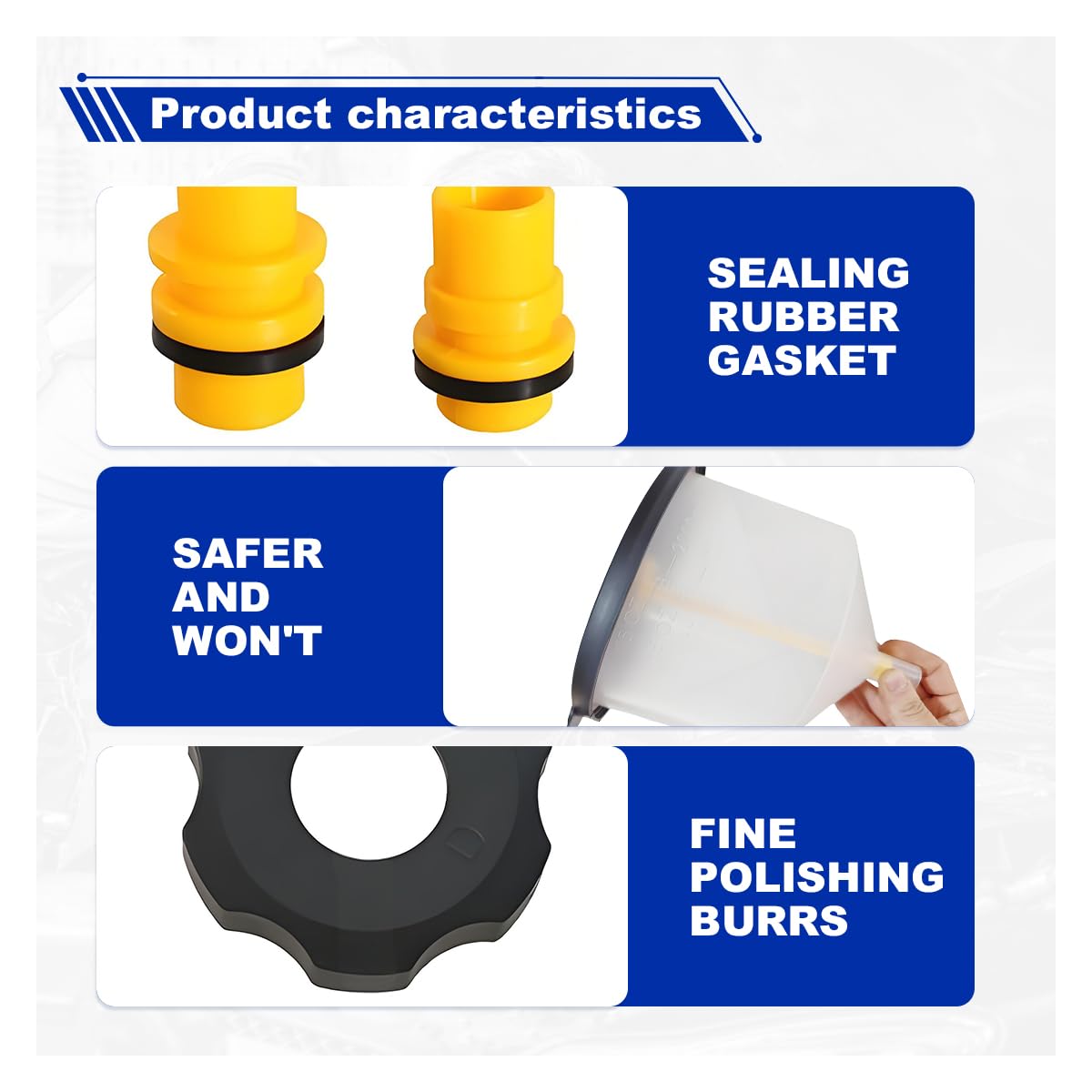 GAOLAOSY assorted adapters and caps spread out to show compatibility and quick selection