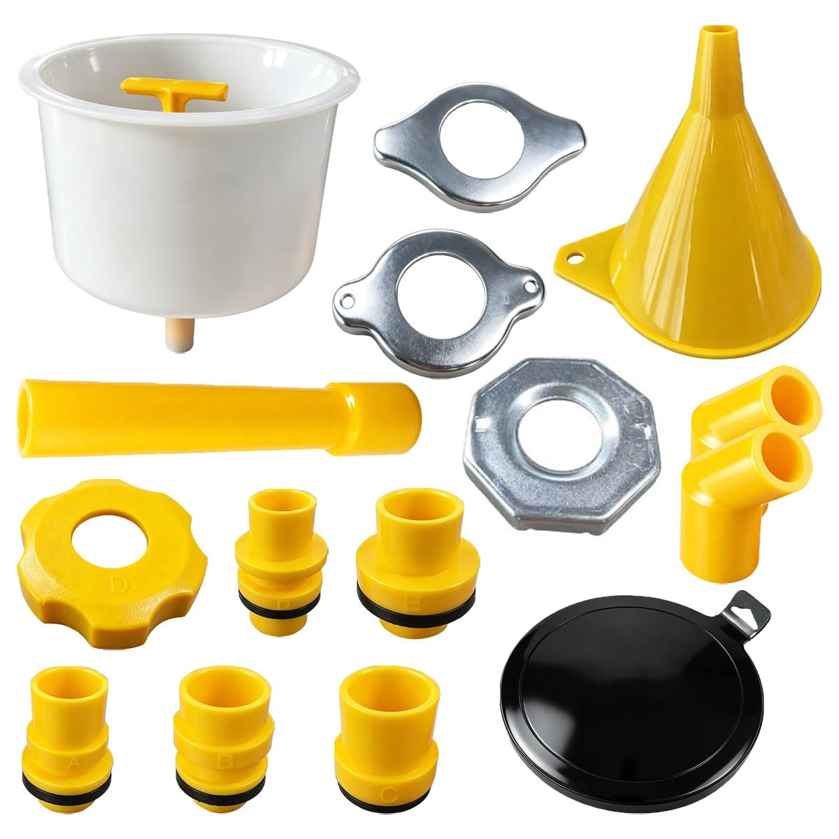 GAOLAOSY front view of funnel kit showing complete set and tidy layout, easy identification