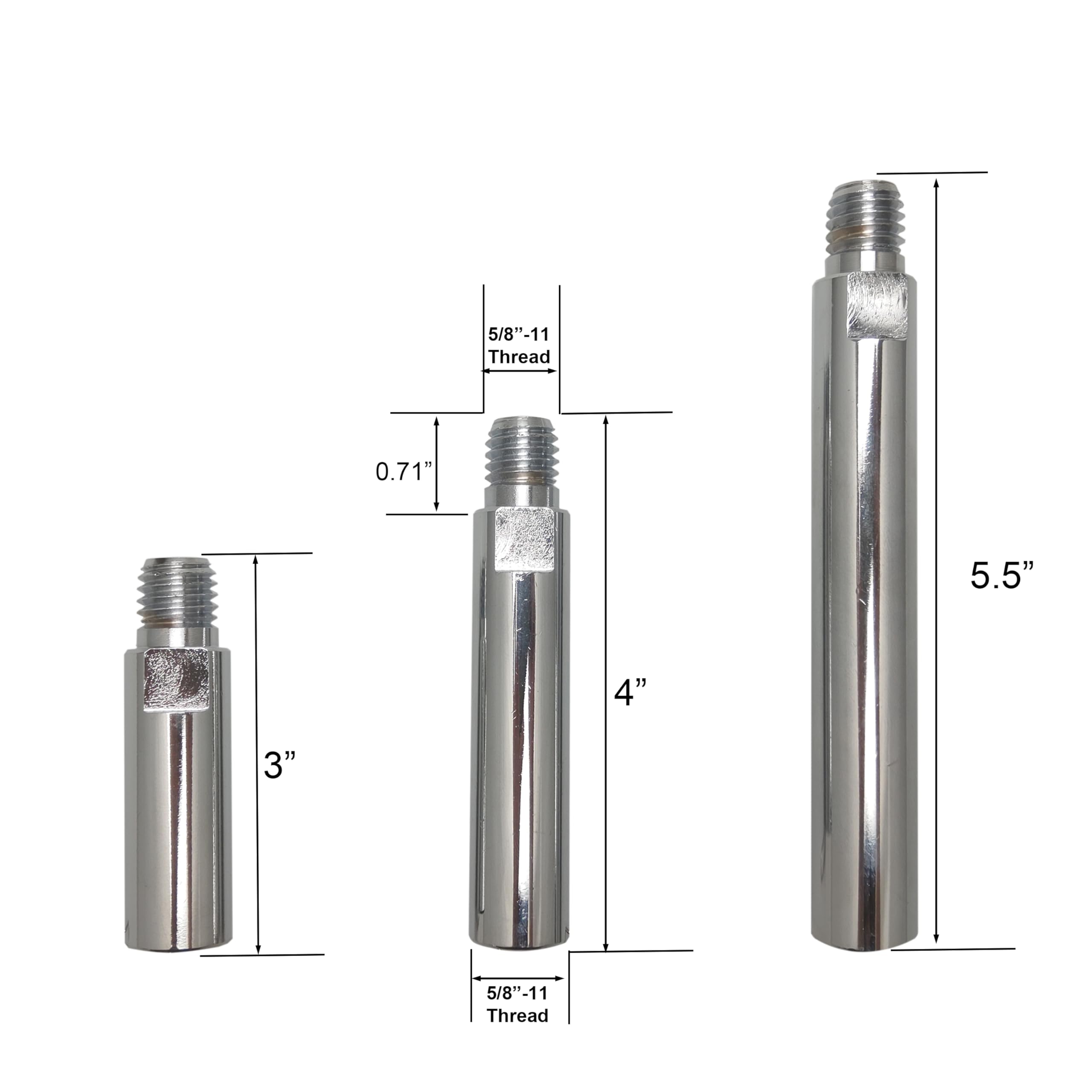 Gaquolam closeup of 5/8"-11 threaded connector showing secure fit and durability
