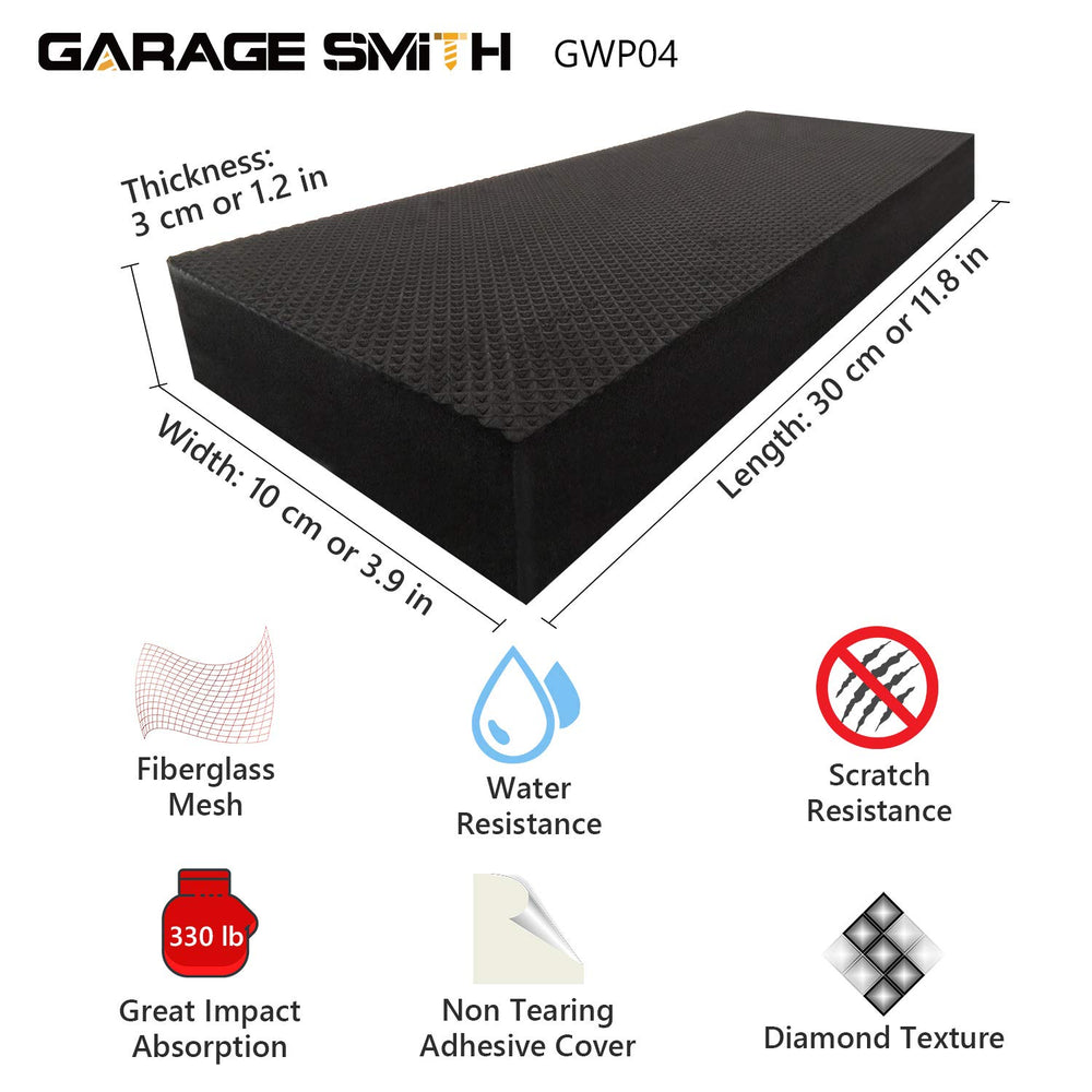 Garage Smith mounted on garage wall demonstrating cushioning benefit