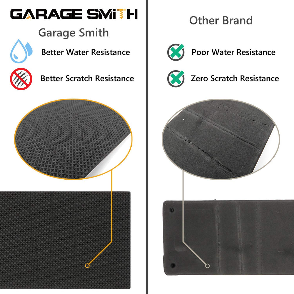 Garage Smith beside car door showing size and protective coverage benefit