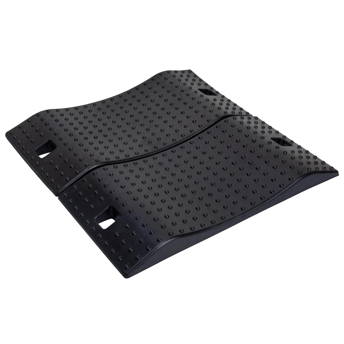 GarfatolRv front view of 2-pack ramps showing rugged rubber and compact profile for safe storage