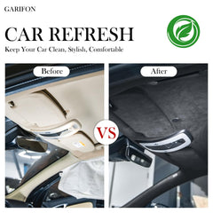 Garifon installed headliner in car interior demonstrating improved cabin look