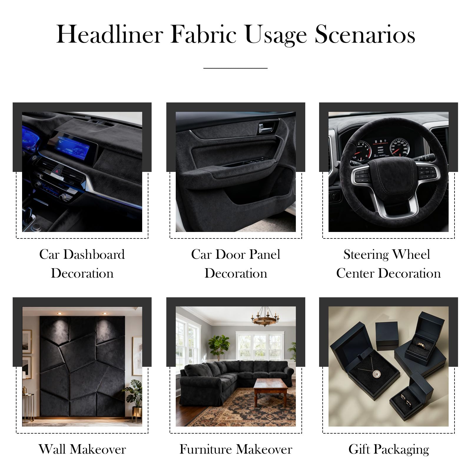 Garifon headliner in a styled car interior showing upgraded aesthetic benefit