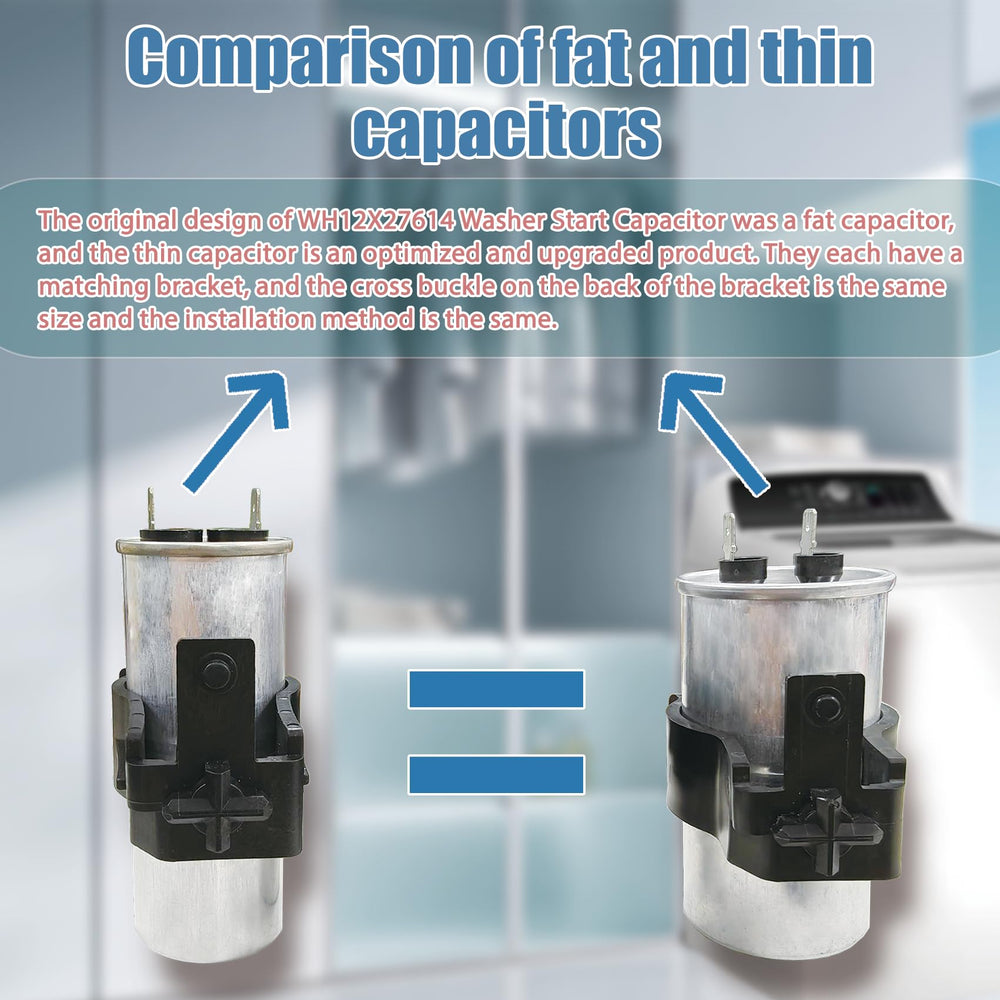 Garsoo capacitor close-up label showing specs, ensures correct electrical match
