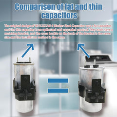 Garsoo capacitor close-up label showing specs, ensures correct electrical match