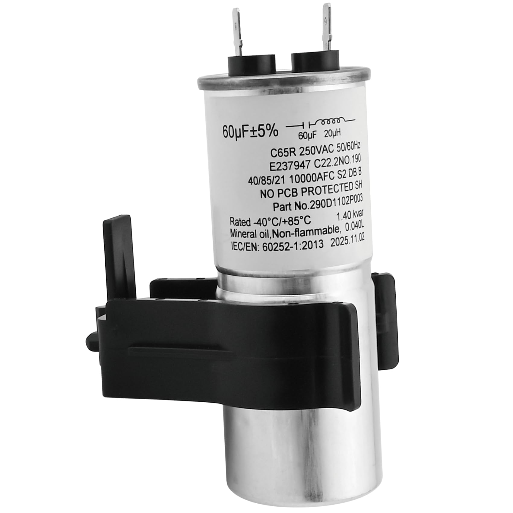 Garsoo front packaging showing capacitor and bracket, quick replacement benefit