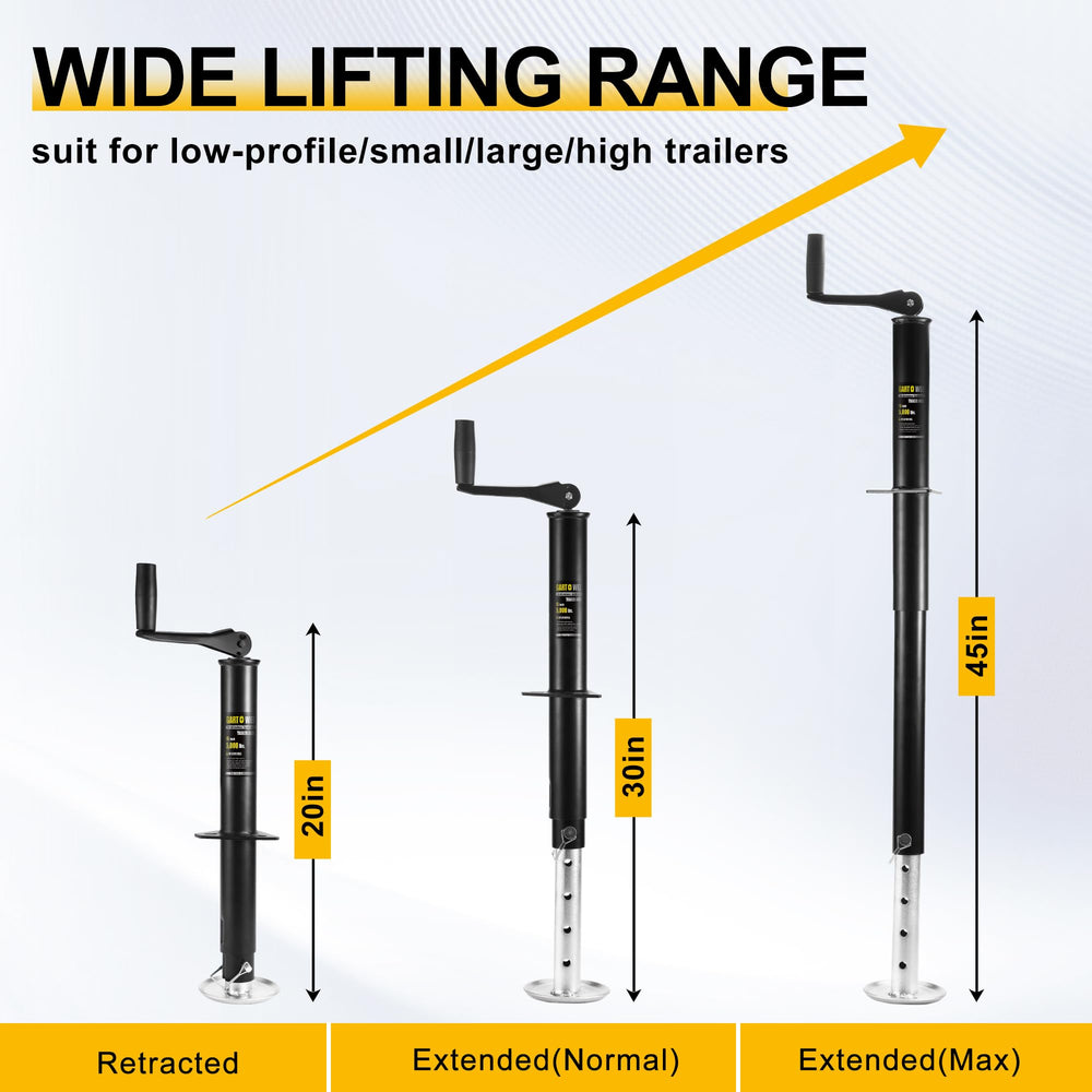 GARTOWEE adjustable drop leg detail to fine-tune trailer height benefit