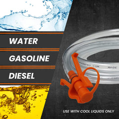 GasTapper coiled 9-foot hose showing reach for deep containers