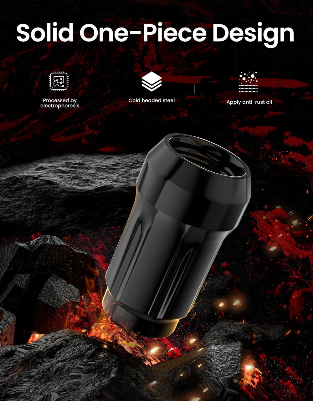 GAsupply black electrophoresis finish close-up highlighting corrosion resistance and style