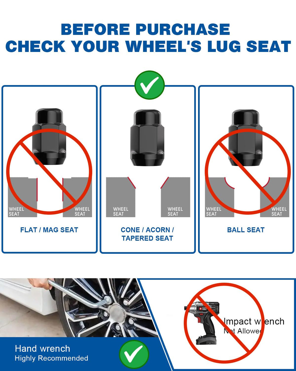 GAsupply side profile of acorn bulge shape offering sleek wheel appearance