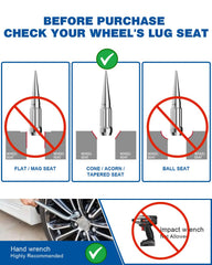 GAsupply side profile of 4.4-inch spike lug nut showing length and solid one-piece strength
