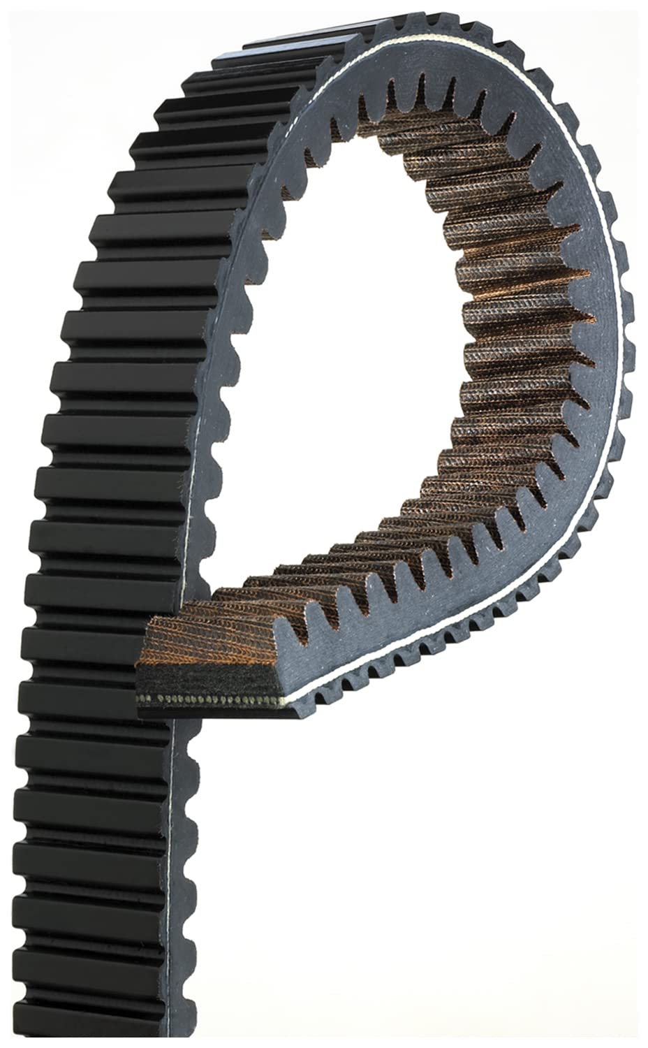 Gates belt cog detail close-up showing rounded cogs for better heat dissipation