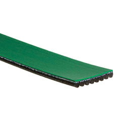 Gates belt close-up of green overcord and ribs highlighting reinforced durability and flexibility
