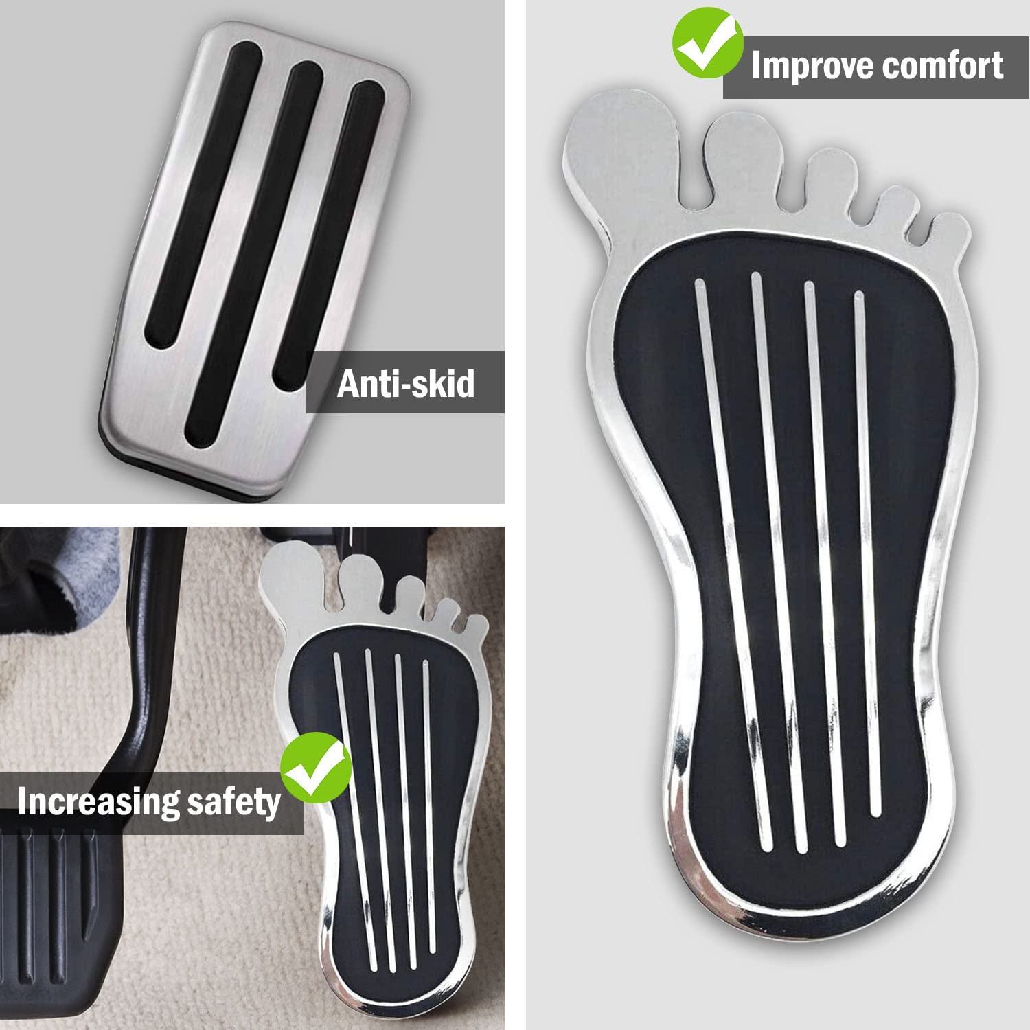 GAZOZ PERFORMANCE side profile showing low-profile aluminum pad for pedal clearance