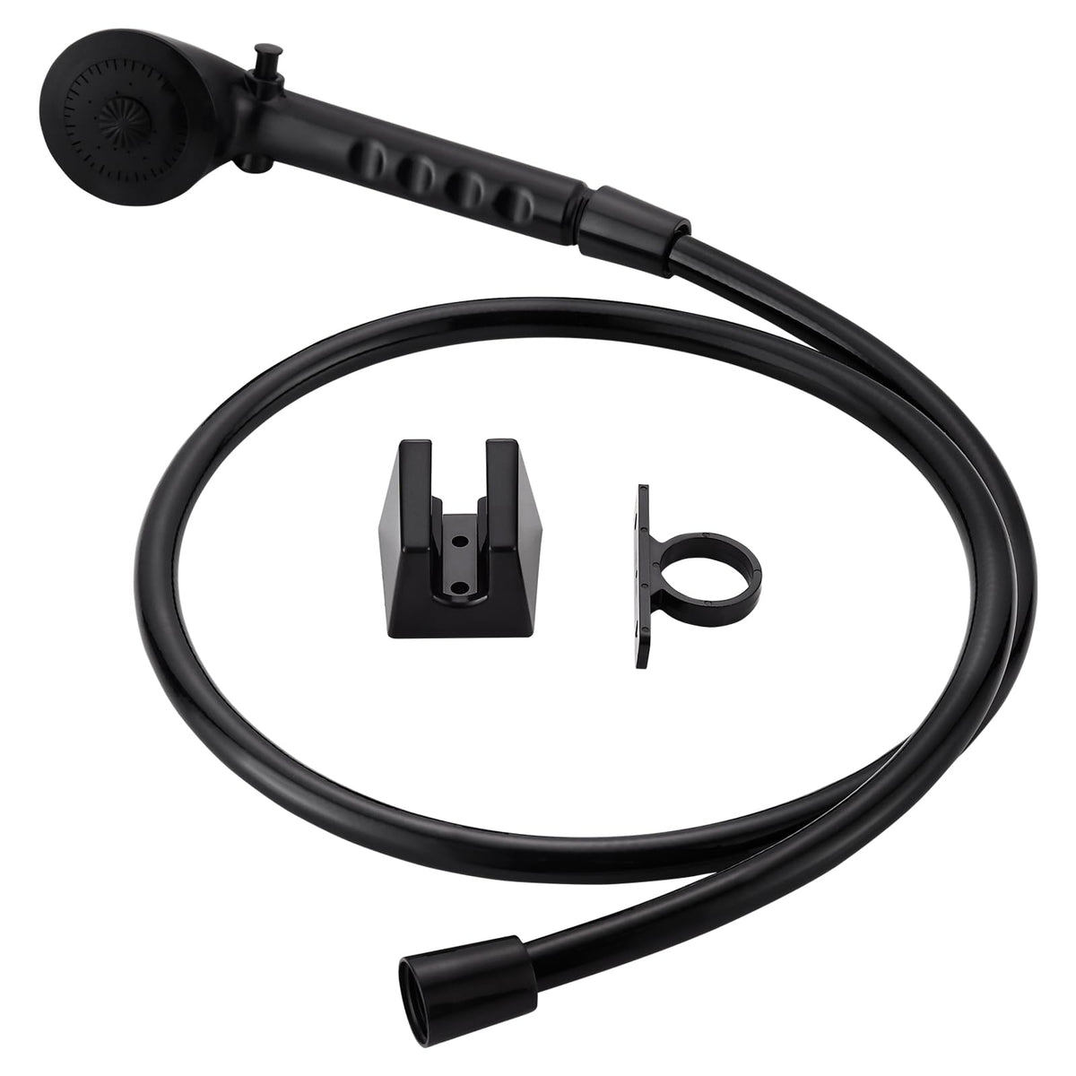 gcbcrit front view matte black shower head showing sleek design and durability