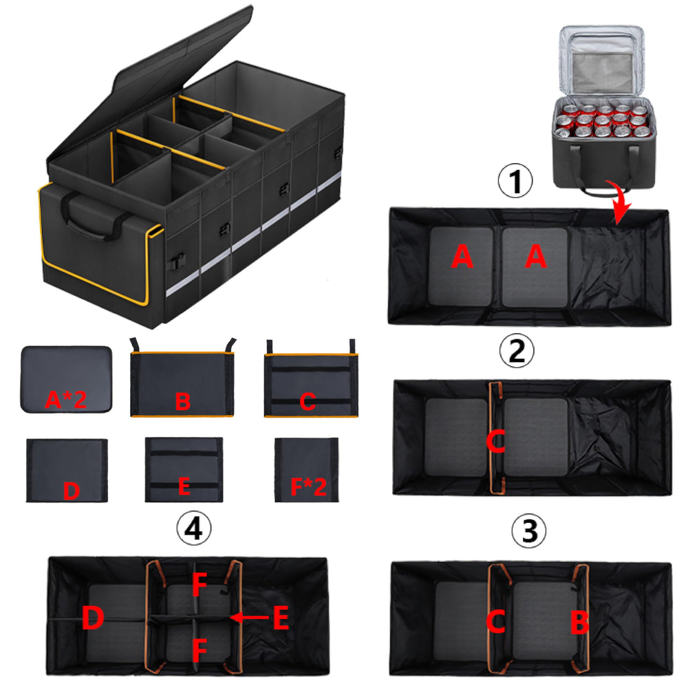 GDNasist open top displaying six removable dividers for customizable organization