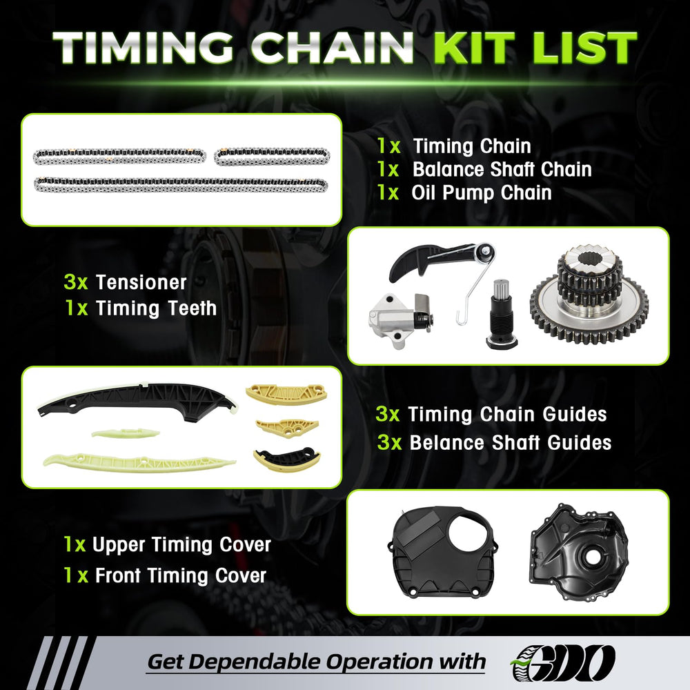 GDO balance shaft chain and guides showing balanced rotation stability