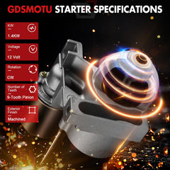 GDSMOTU starter side flange view illustrating bolt pattern for accurate alignment