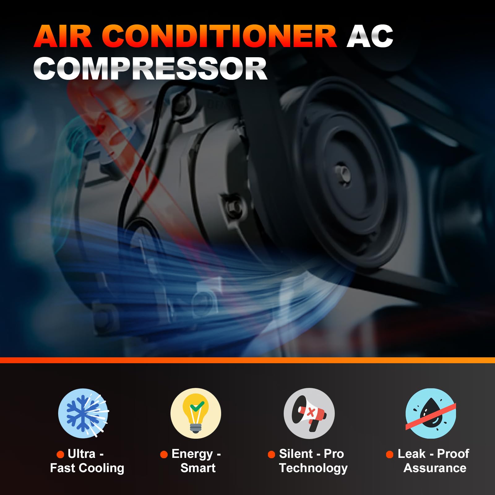 GDUKOP compressor installed in engine bay demonstrating correct fitment in GM vehicles