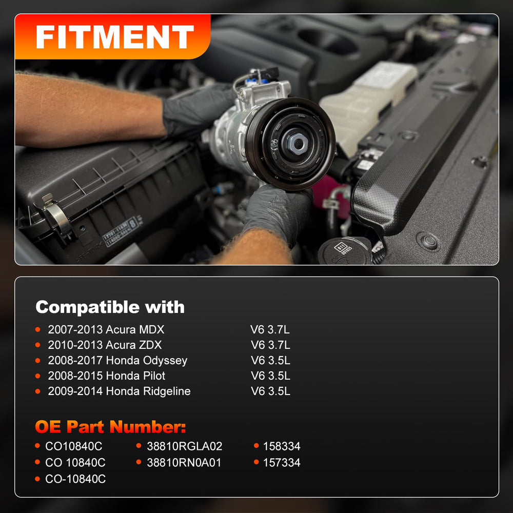 GDUKOP compressor pulley and clutch close-up highlighting robust six-groove pulley for belt grip