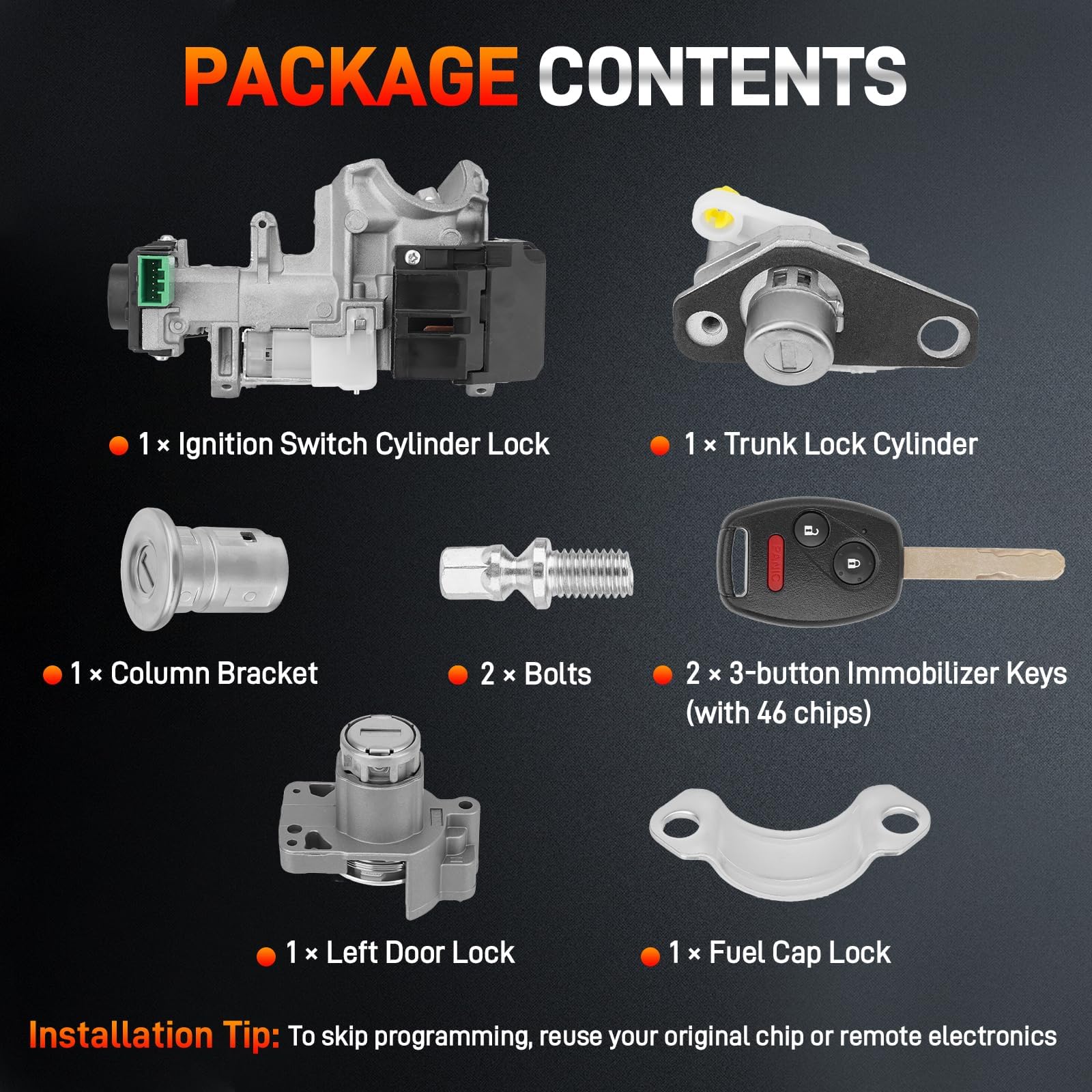 GDUKOP full lock set laid out to show included parts and convenience