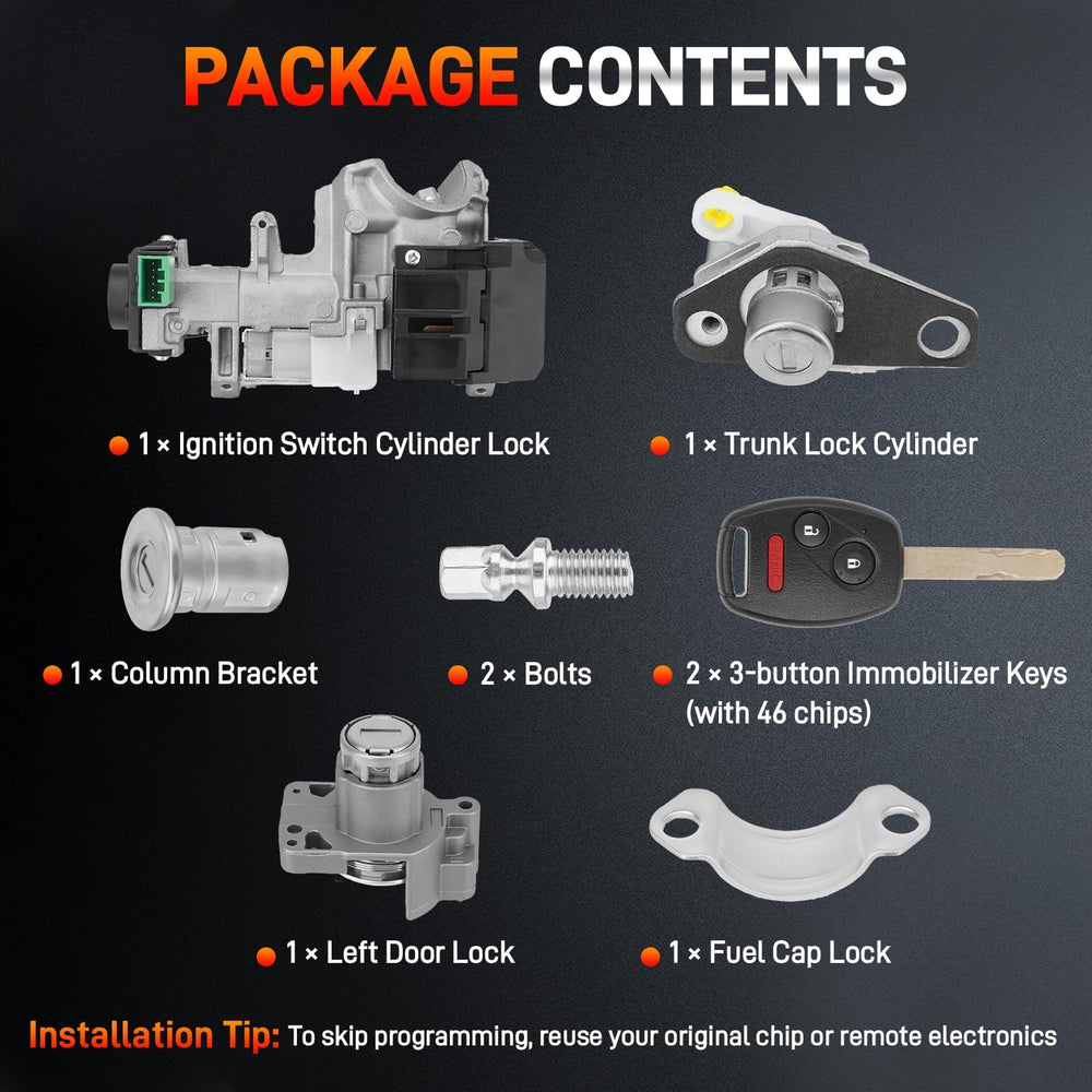 GDUKOP full lock set laid out to show included parts and convenience