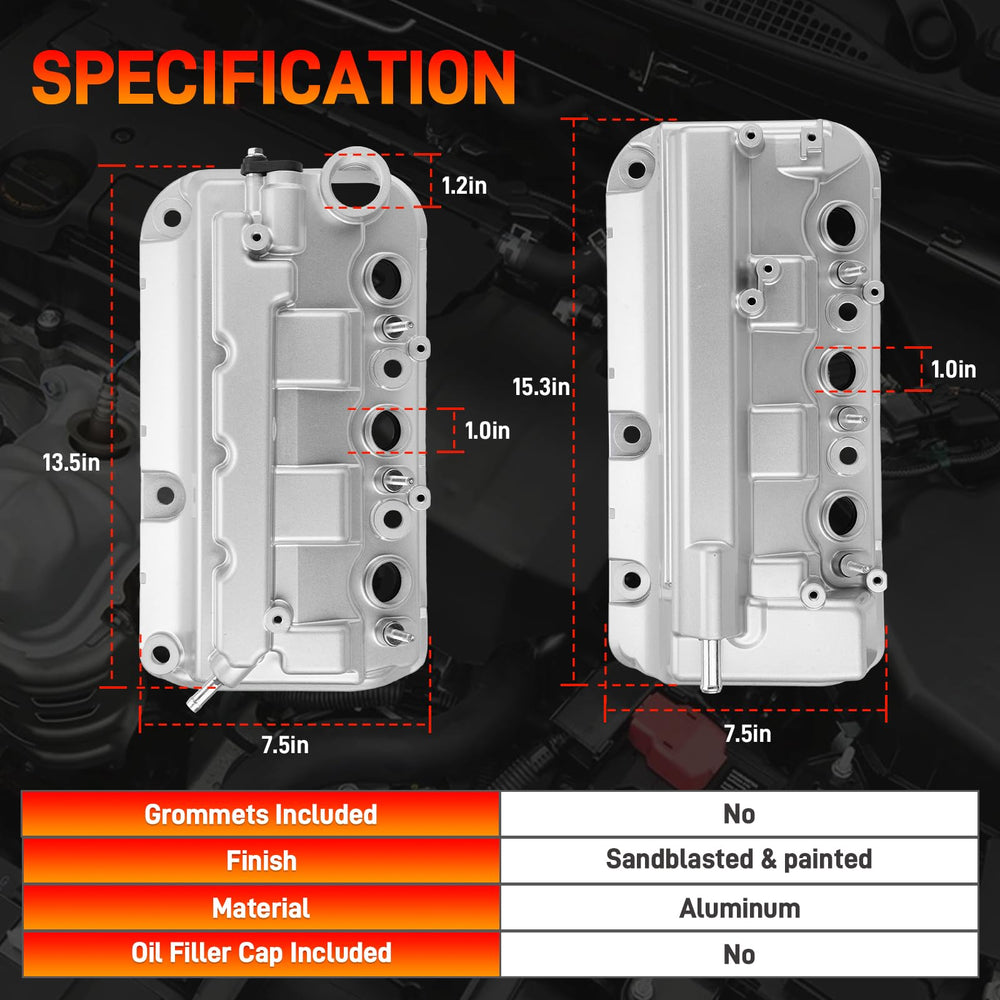 GDUKOP valve cover next to ruler showing accurate OEM-fit dimensions