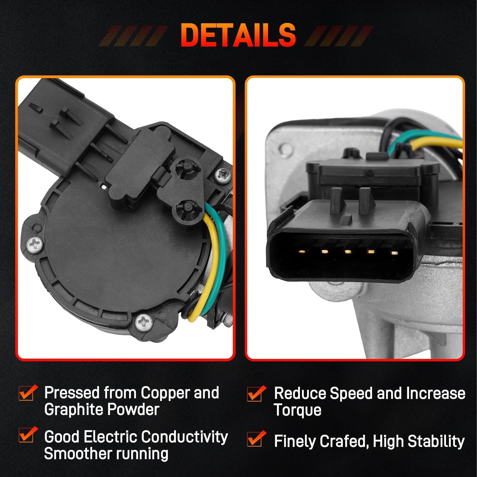 GDUKOP wiper motor beside ruler showing scale for correct part selection