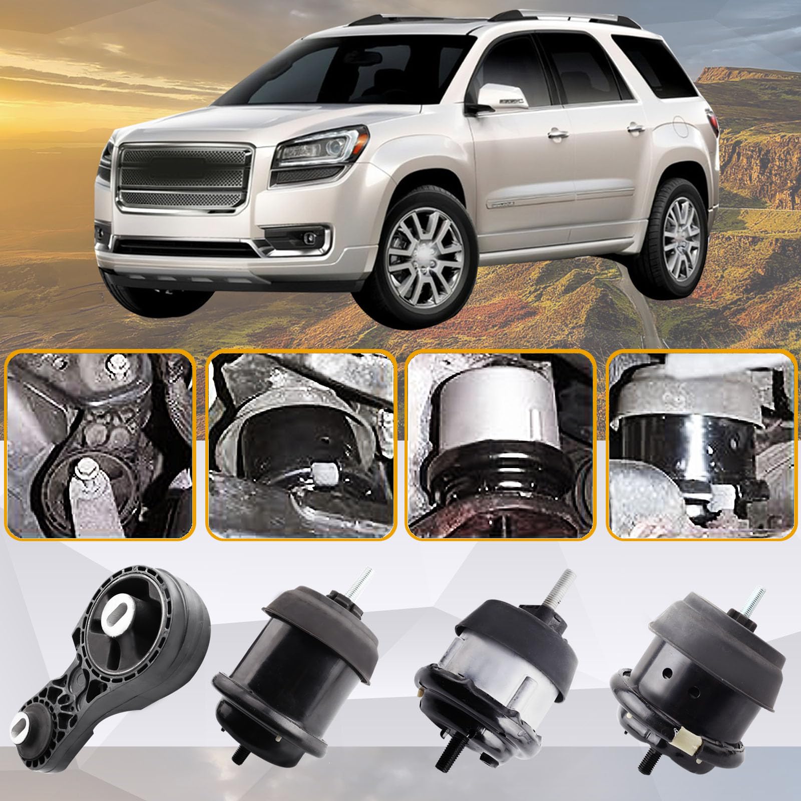 Gdydi full kit laid out showing all four mounts for complete replacement convenience