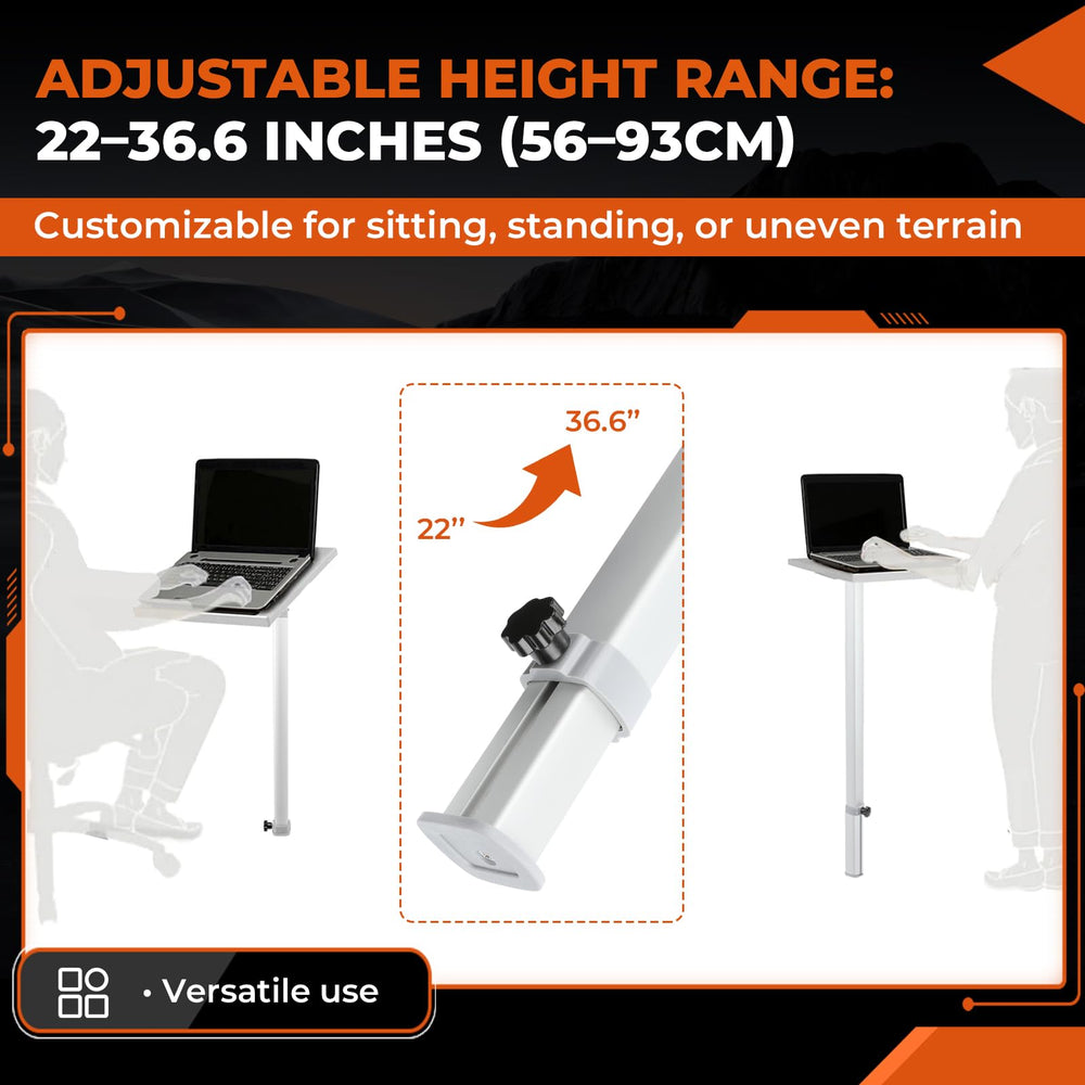 GEARBONE folded flat stored leg illustrating space-saving benefit