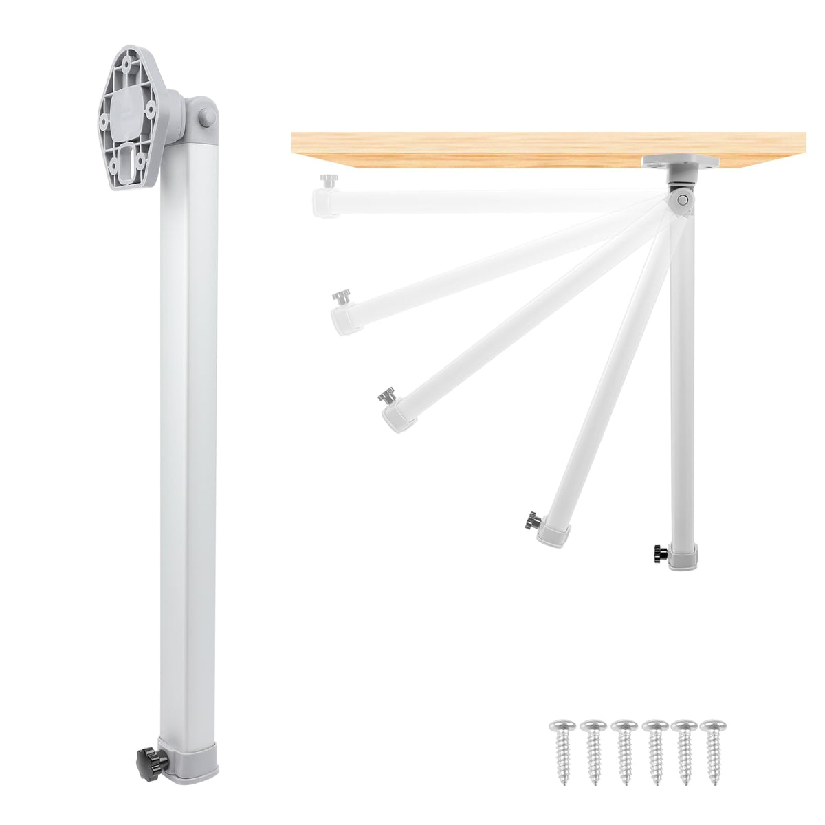 GEARBONE front view of mounted table leg showing compact stability