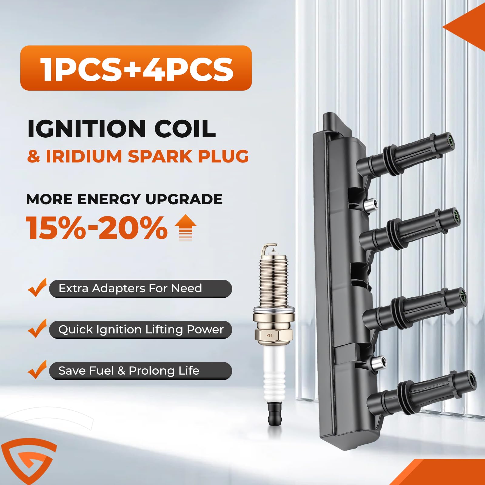 GEARCESS ignition coil top view detail highlighting durable construction and longevity