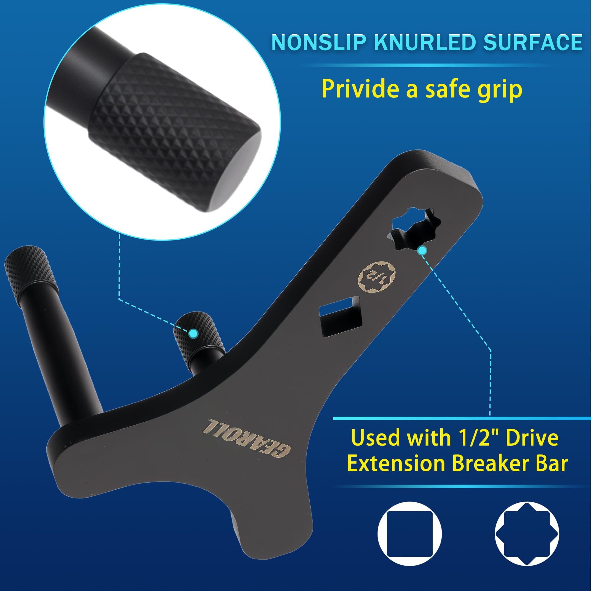 GEAROLL steel finish detail showing durable construction and rust resistance
