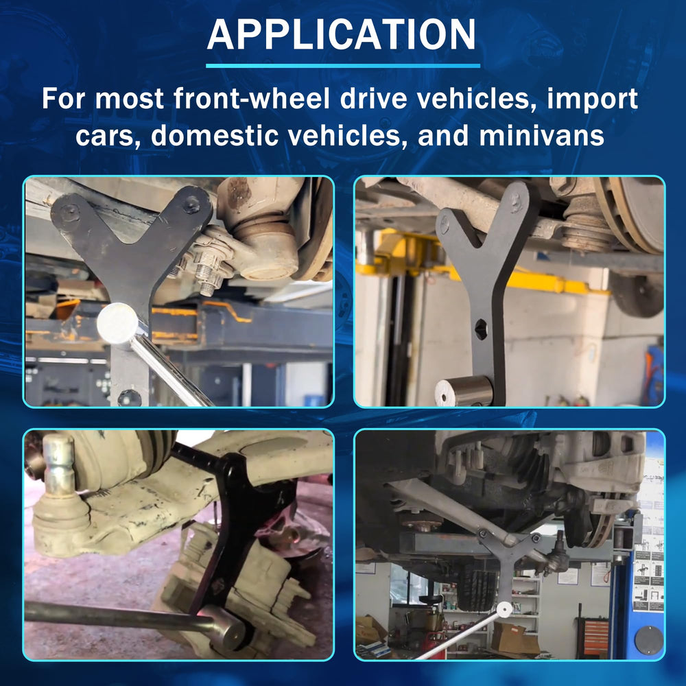 GEAROLL tool in use prying a lower ball joint, improving safety and speed