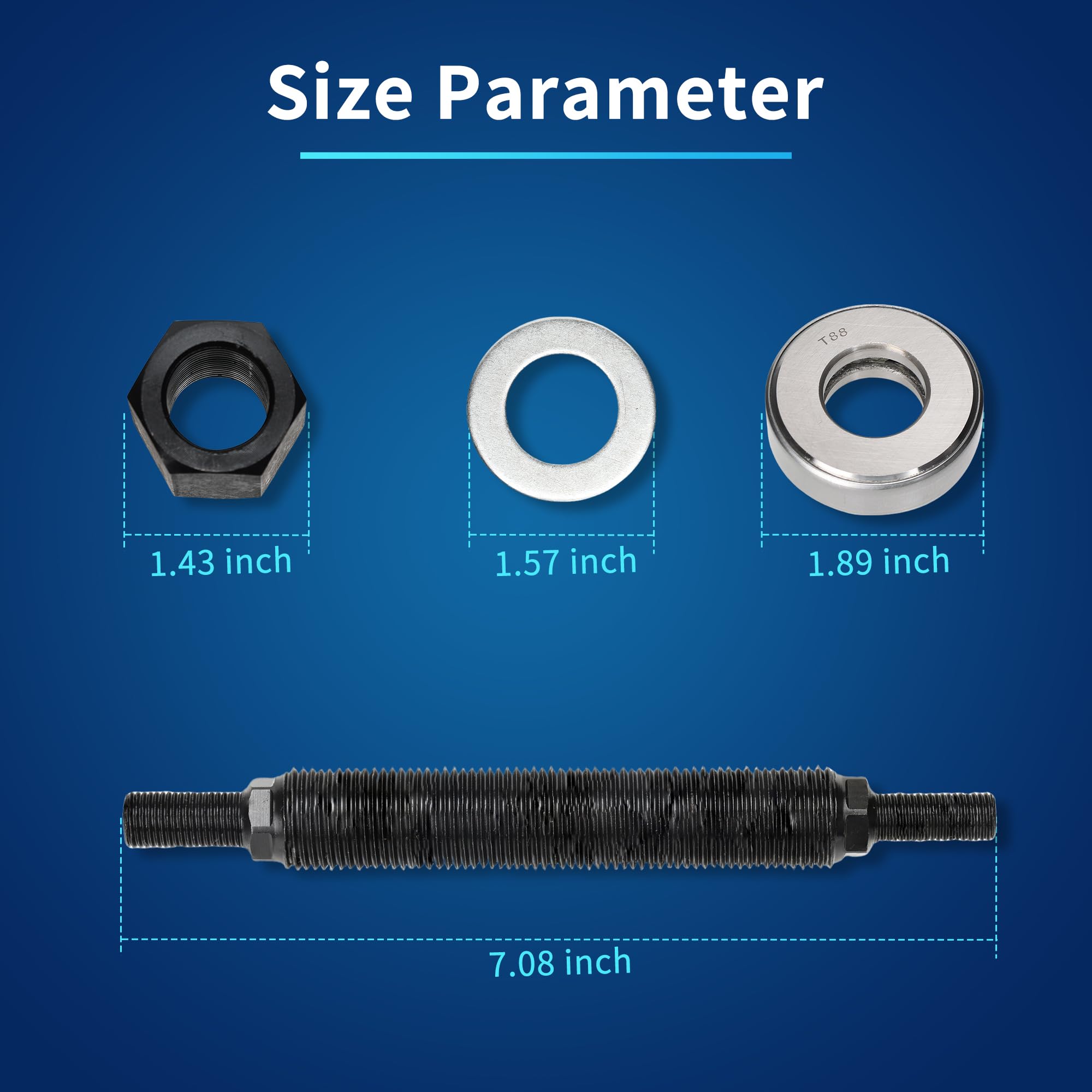 GEAROLL washers and nut arranged to protect surfaces and ensure proper spacing