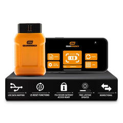 GEARWRENCH front module view showing compact diagnostic Bluetooth dongle