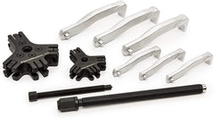 GEARWRENCH two-jaw external setup gripping a pulley edge for controlled extraction benefit