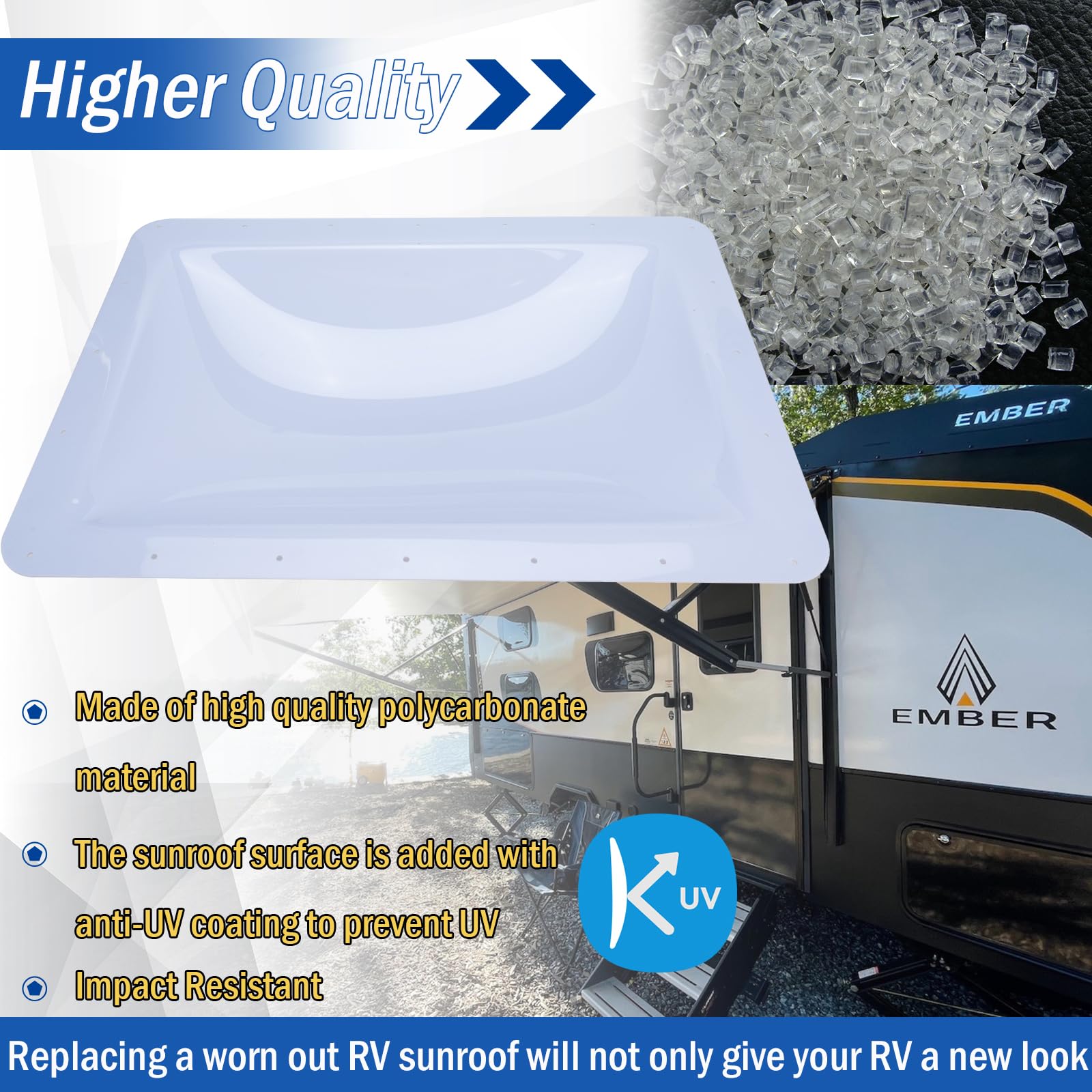 GEATaaT skylight installed on RV roof demonstrating weather protection