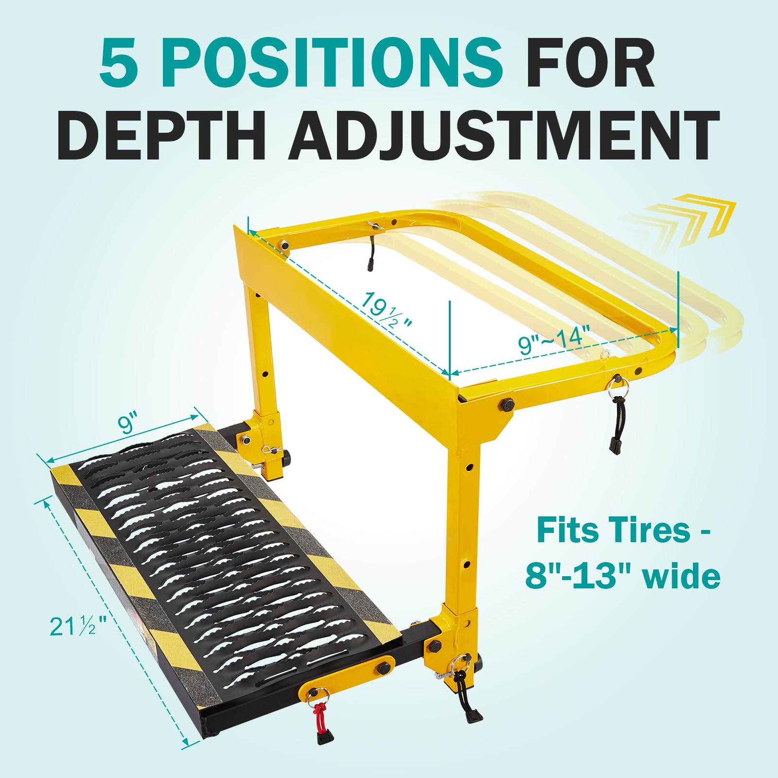 Gedlex folded tire step stored on a truck tailgate for compact convenience