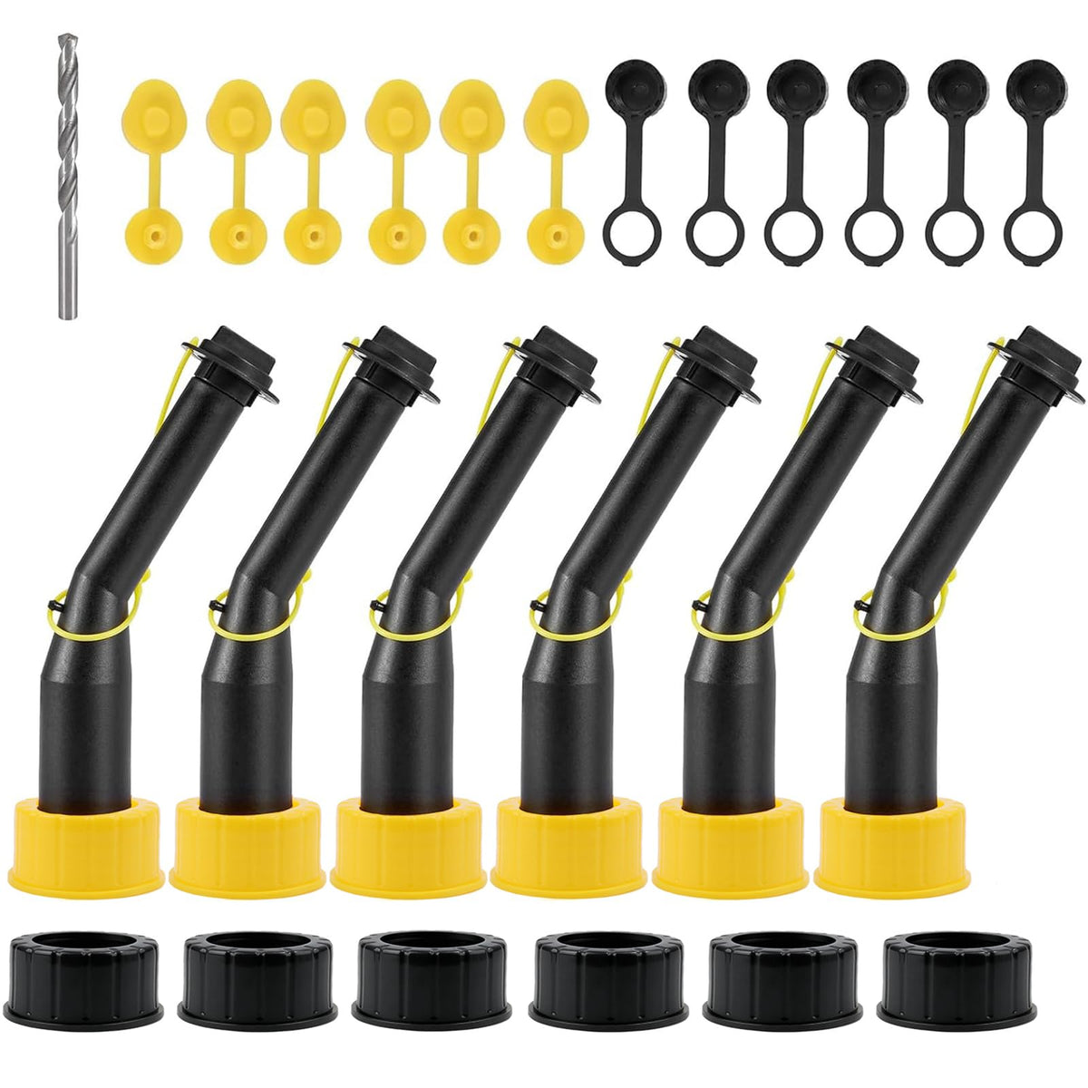 Gedlex front view of full 6-piece nozzle kit showing organized components and clear benefit